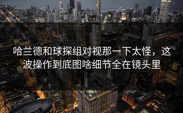 哈兰德和球探组对视那一下太怪，这波操作到底图啥细节全在镜头里