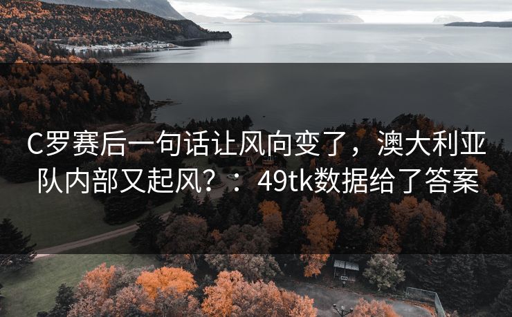 C罗赛后一句话让风向变了,澳大利亚队内部又起风?:49tk数据给了答案 C罗赛后一句话让风向变了,澳大利亚队内部又起风?:49tk数据给了答案